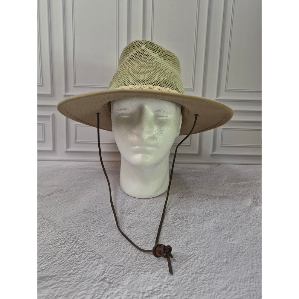 Henschel Hat Co Aussie Breezer Vented Mesh Canvas Sun Hat Mens Large USA Khaki